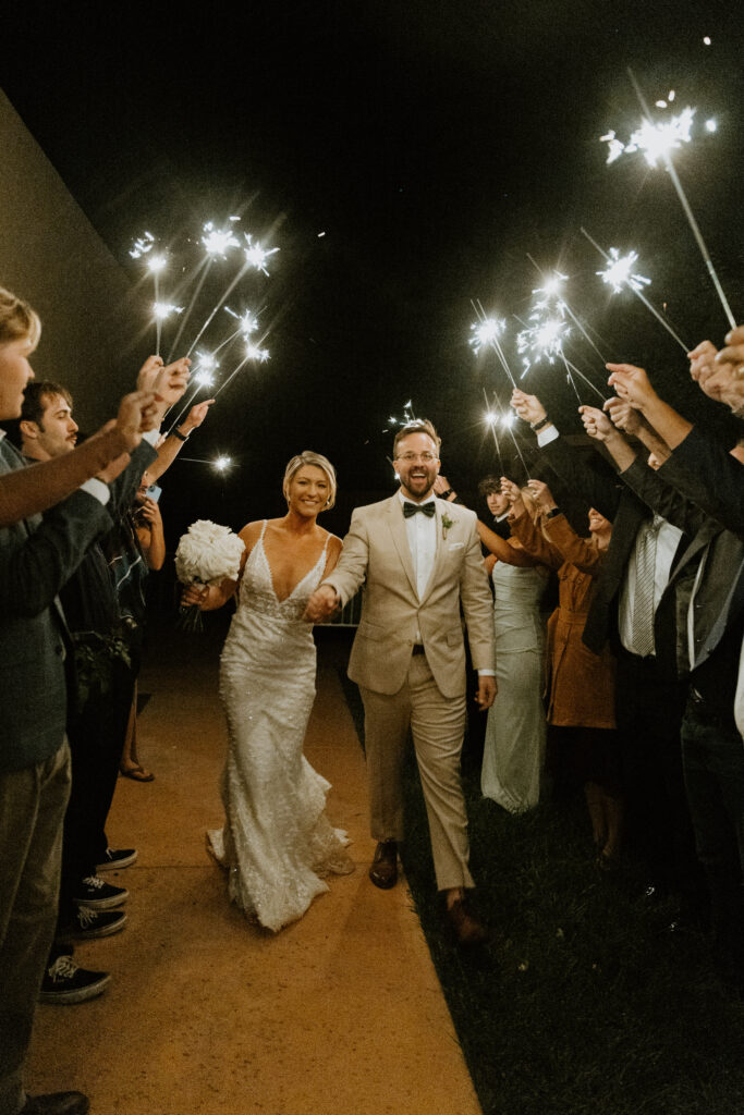 wedding sparkler exit bride and groom