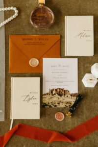 Desert-inspired wedding table design at The Paseo Arizona