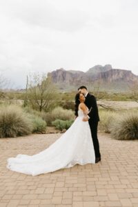 Bride and groom portraits at The Paseo wedding venue during golden hour