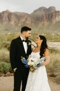 Bride and groom portraits at The Paseo wedding venue during golden hour