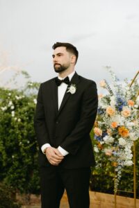 Wedding ceremony setup at The Paseo desert wedding venue