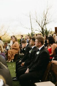 Wedding ceremony setup at The Paseo desert wedding venue