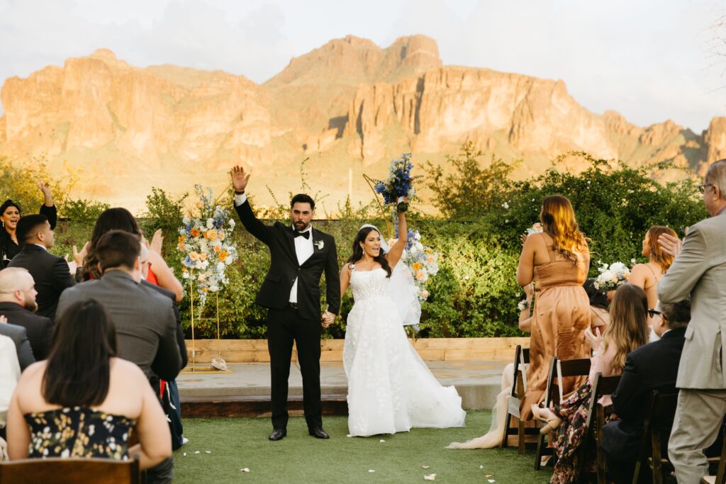 The Paseo wedding venue with Superstition Mountains in the background