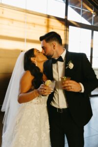 Bride and groom portraits at The Paseo wedding venue during golden hour