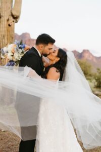 Bride and groom portraits at The Paseo wedding venue during golden hour
