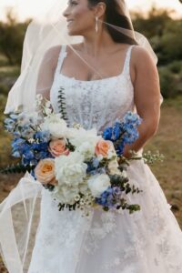 Bride and groom portraits at The Paseo wedding venue during golden hour