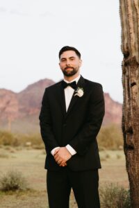 Bride and groom portraits at The Paseo wedding venue during golden hour