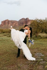 Bride and groom portraits at The Paseo wedding venue during golden hour