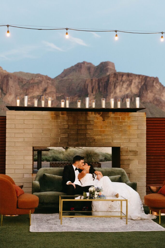 The Paseo wedding venue with Superstition Mountains in the background