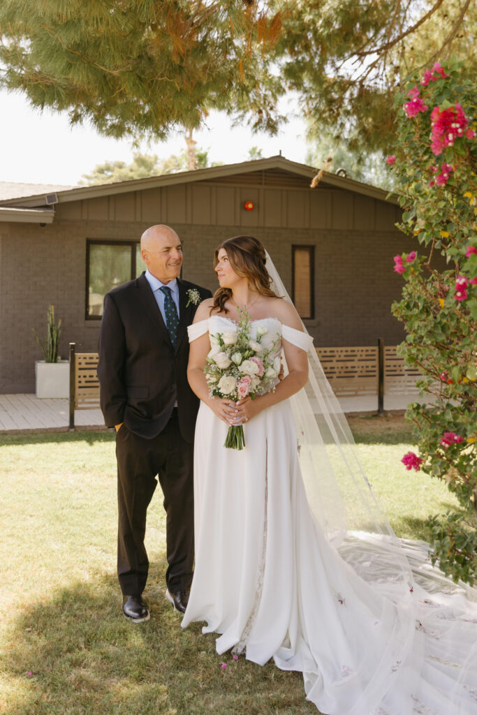 Bride sharing a moment with family before her wedding ceremony