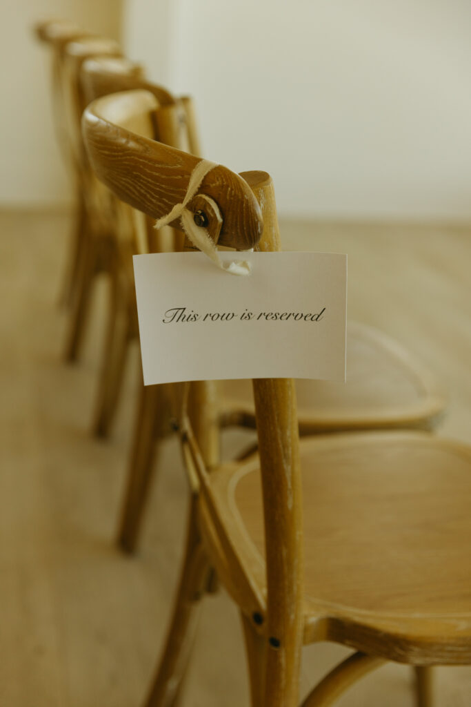 reserved seat sign wedding