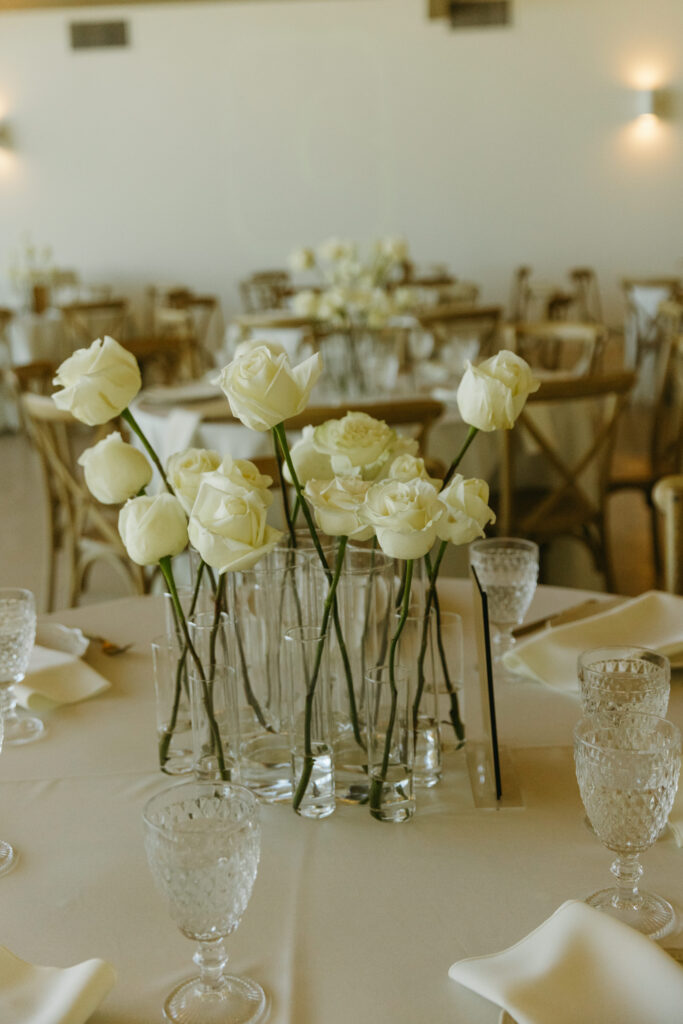 wedding flowers on table