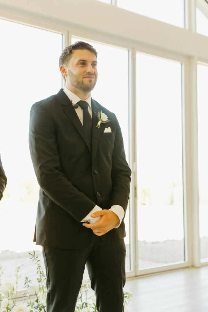 Indoor wedding ceremony at Desert View Wedding Venue