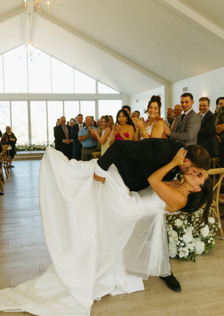 Indoor wedding ceremony at Desert View Wedding Venue