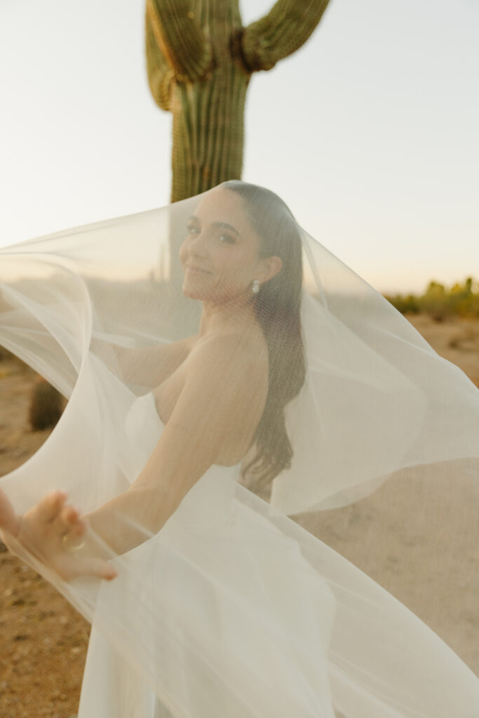 Sunset portraits at Desert View Wedding Venue