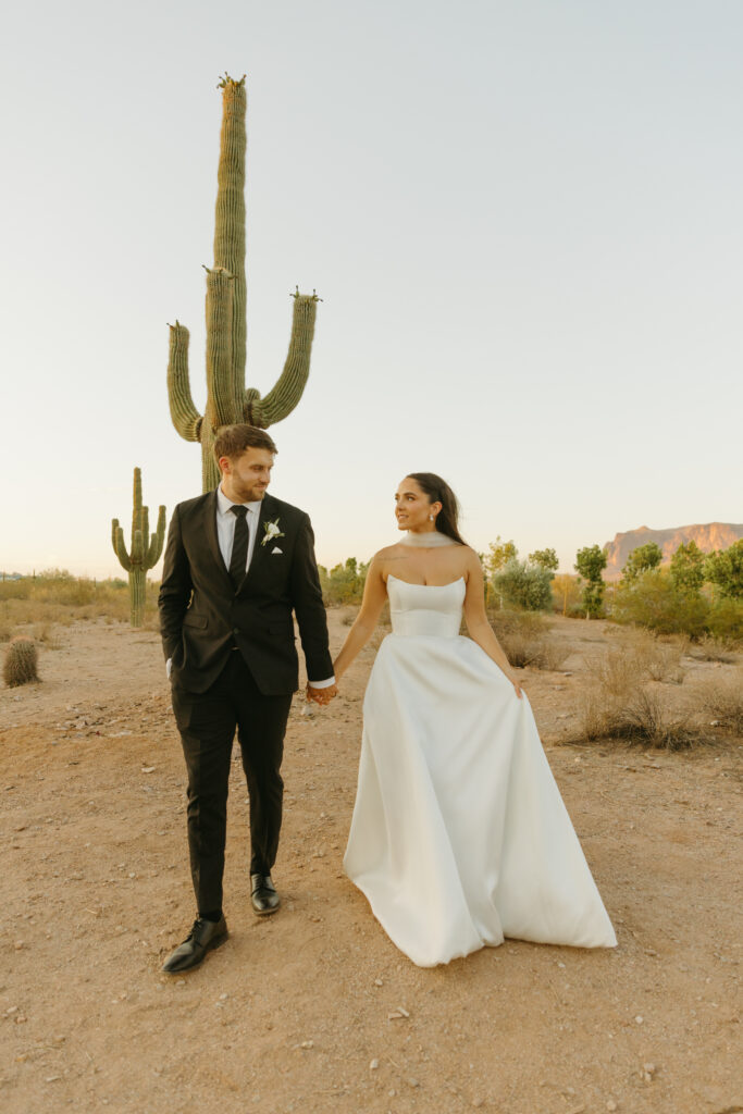 Sunset portraits at Desert View Wedding Venue