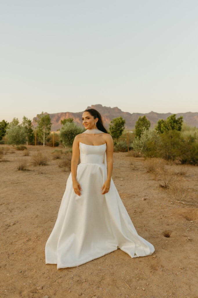 Sunset portraits at Desert View Wedding Venue
