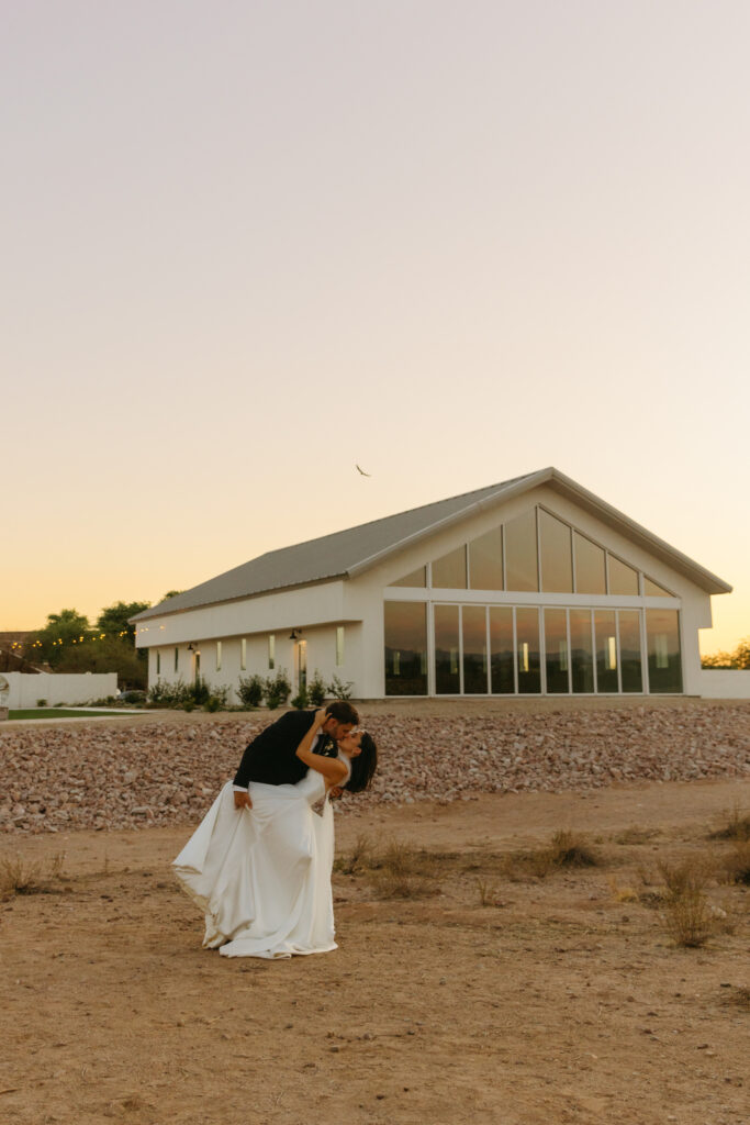 Sunset portraits at Desert View Wedding Venue