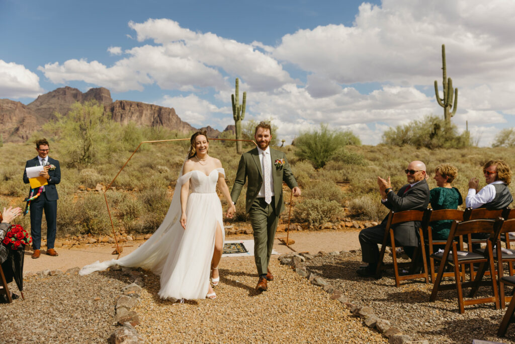 wedding ceremony at the Superstition Mountain Museum near Lost Dutchman State Park