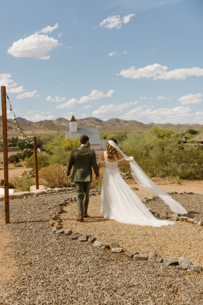 wedding ceremony at the Superstition Mountain Museum near Lost Dutchman State Park