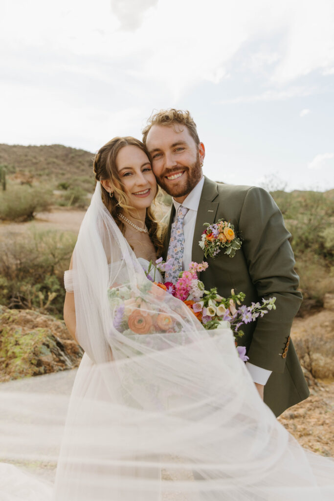 bridal portraits along Canyon Lake before dolly steamboat wedding