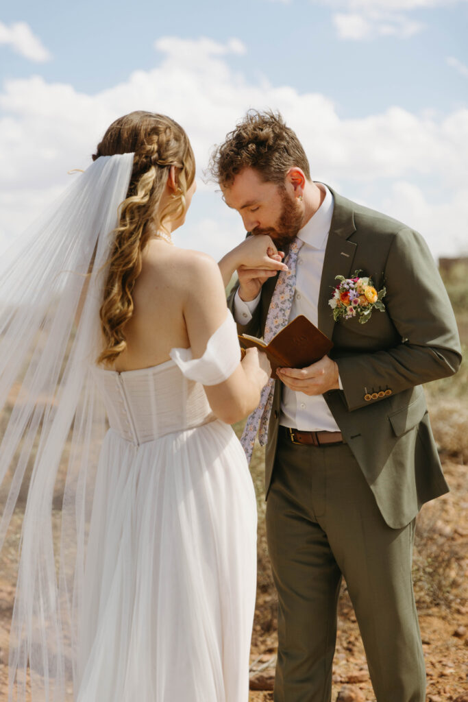 wedding ceremony at the Superstition Mountain Museum near Lost Dutchman State Park