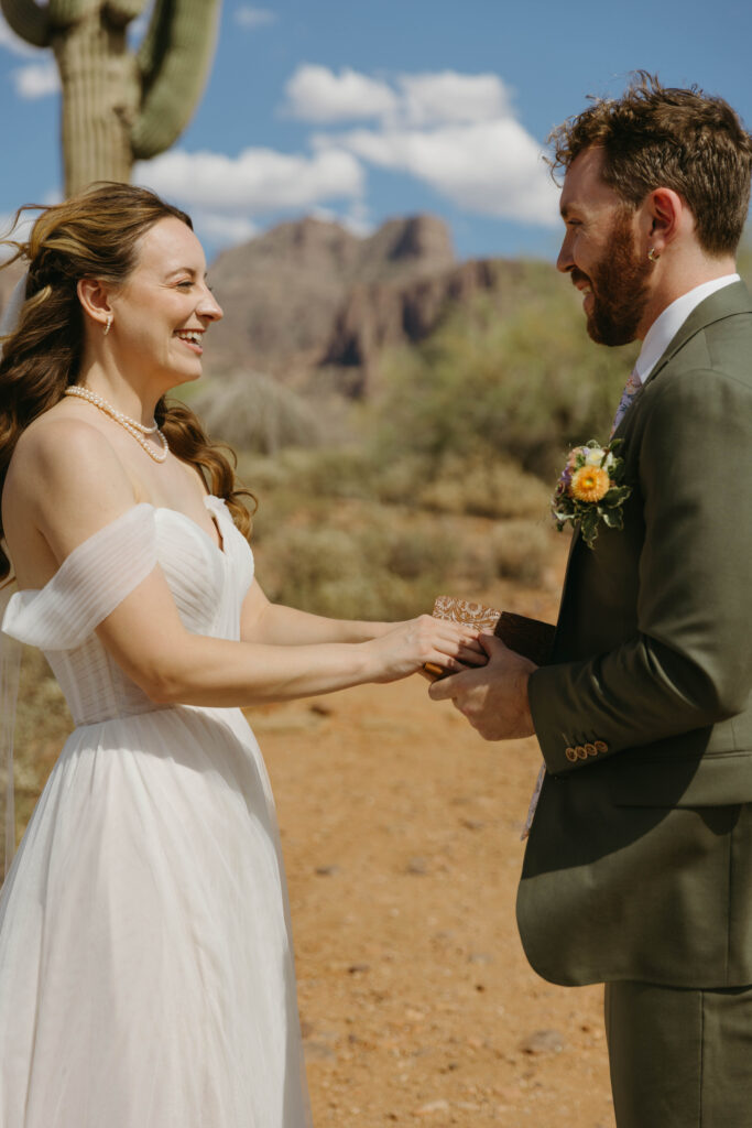 wedding ceremony at the Superstition Mountain Museum near Lost Dutchman State Park