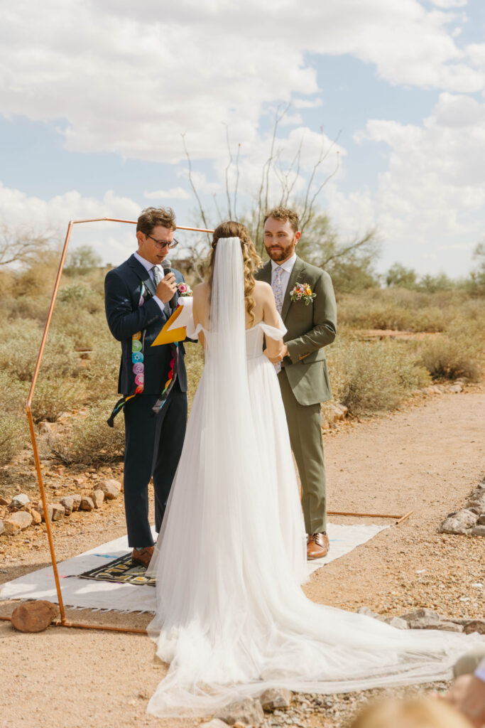 wedding ceremony at the Superstition Mountain Museum near Lost Dutchman State Park