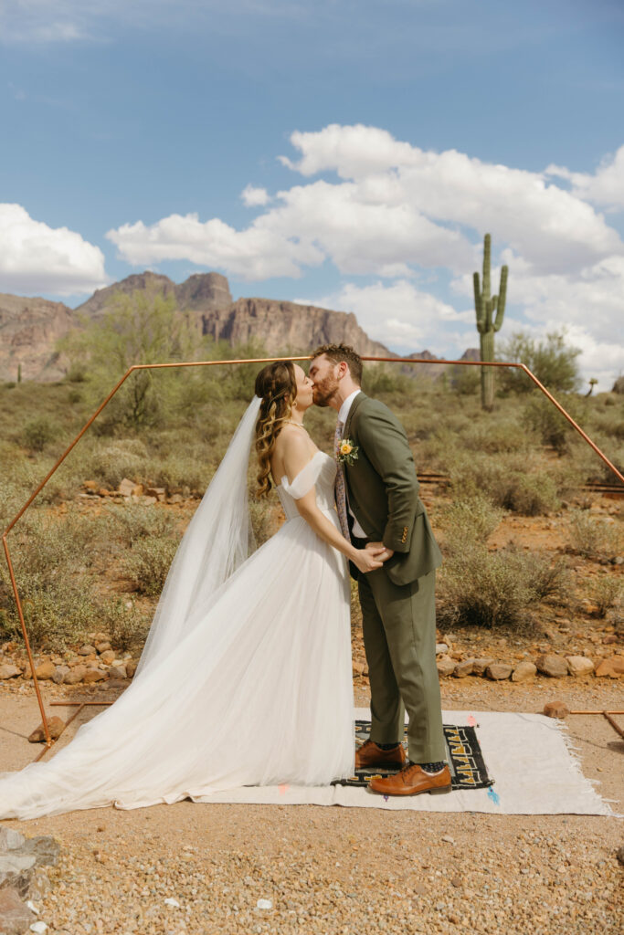 wedding ceremony at the Superstition Mountain Museum near Lost Dutchman State Park