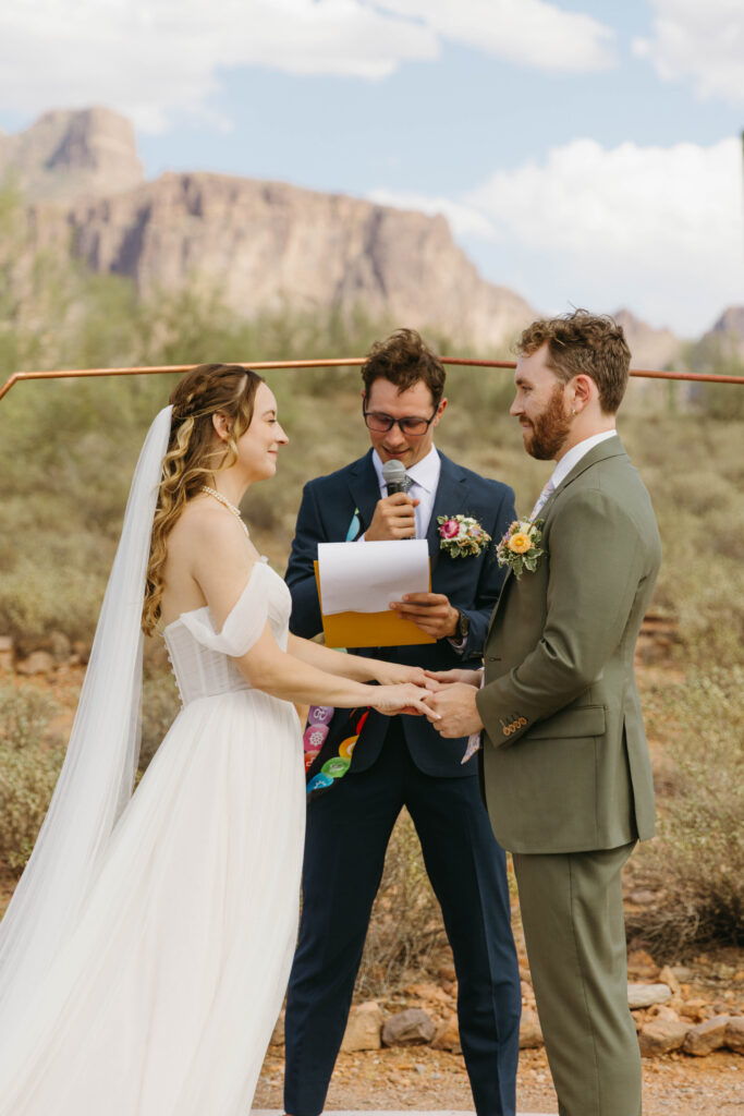 wedding ceremony at the Superstition Mountain Museum near Lost Dutchman State Park