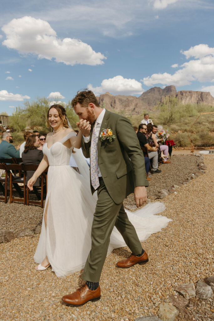 wedding ceremony at the Superstition Mountain Museum near Lost Dutchman State Park