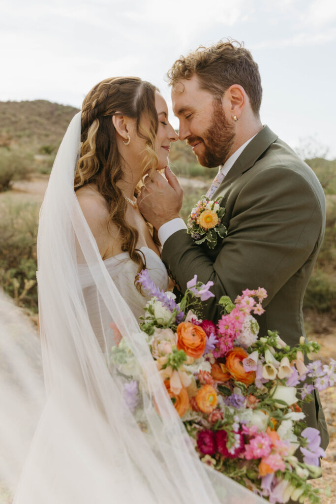 bridal portraits along Canyon Lake before dolly steamboat wedding