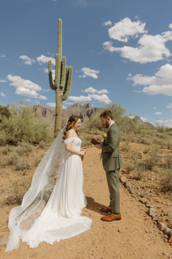 wedding ceremony at the Superstition Mountain Museum near Lost Dutchman State Park
