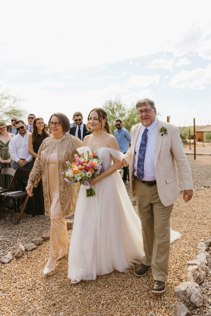 wedding ceremony at the Superstition Mountain Museum near Lost Dutchman State Park