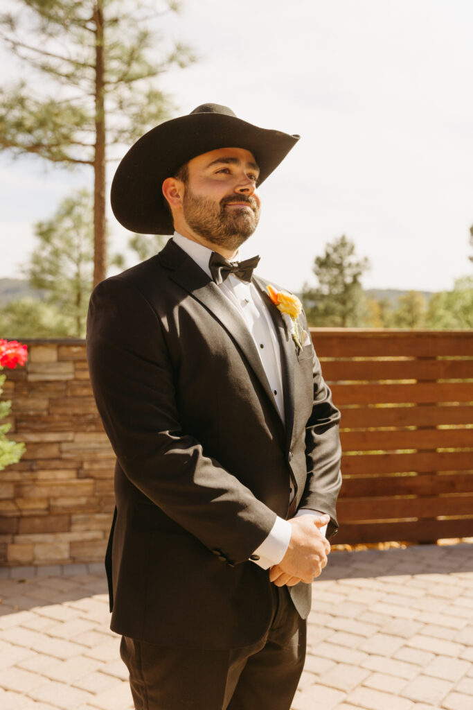 Arizona forest wedding ceremony at Cabins on Strawberry Hill