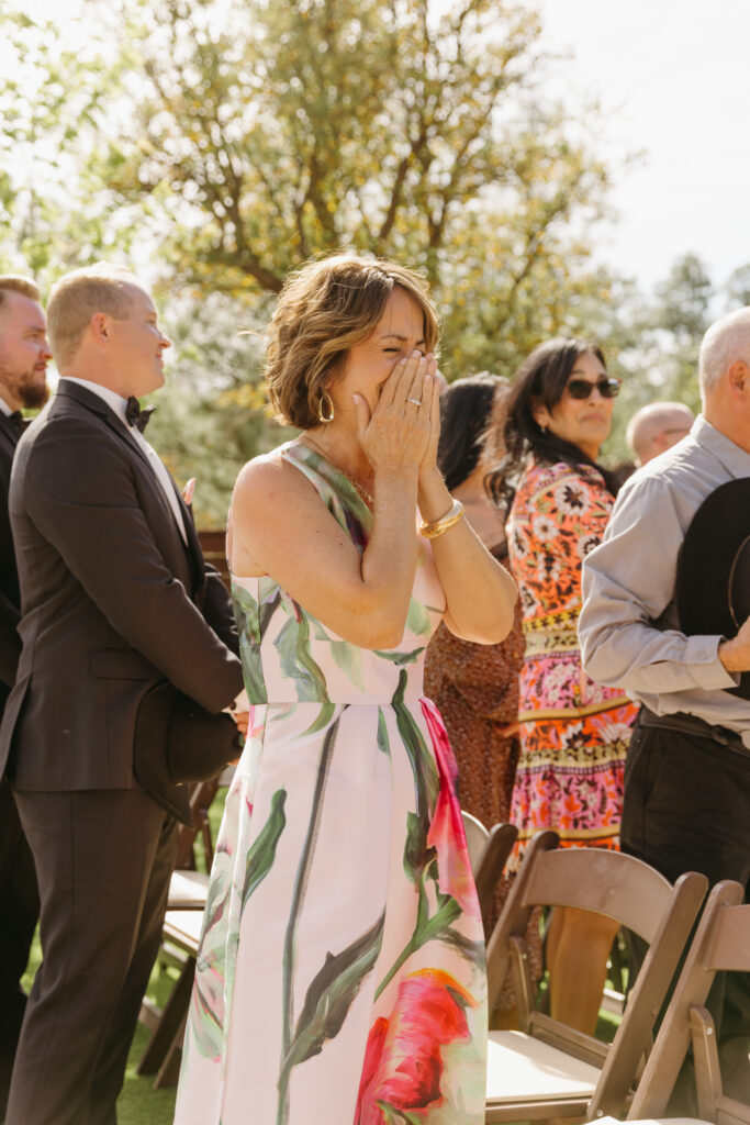 Arizona forest wedding ceremony at Cabins on Strawberry Hill