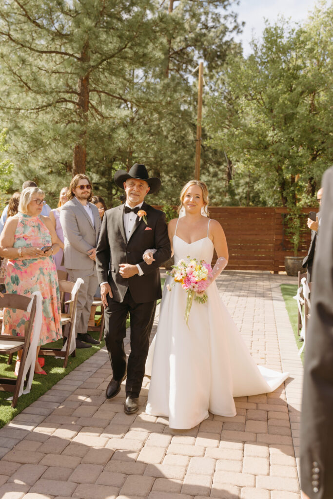 Arizona forest wedding ceremony at Cabins on Strawberry Hill