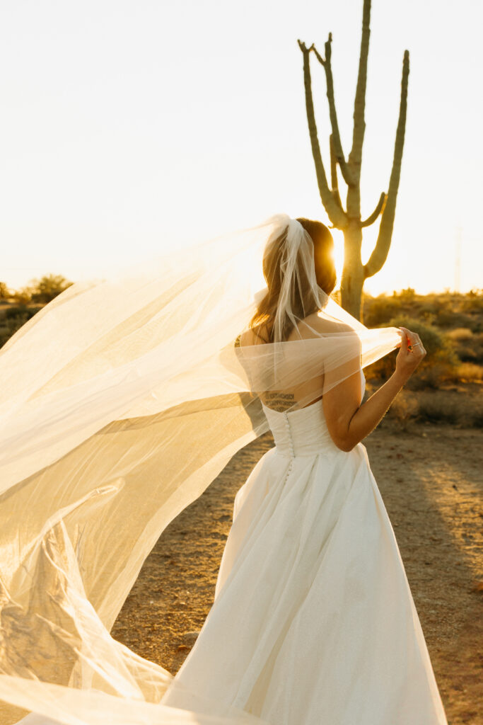 Romantic portraits at The Paseo during a winter wedding in Arizona