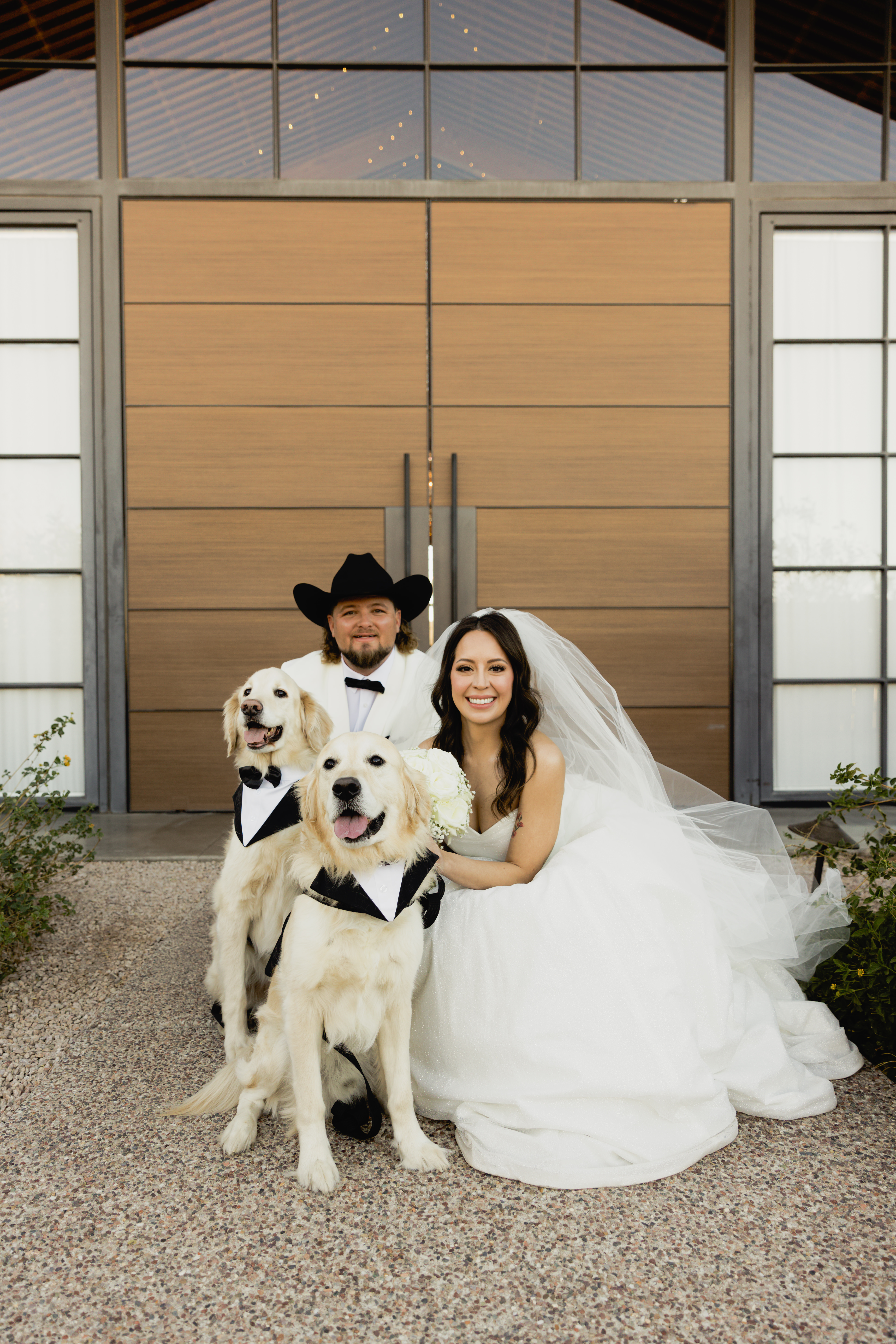 Outdoor wedding ceremony at The Paseo overlooking the Superstition Mountains