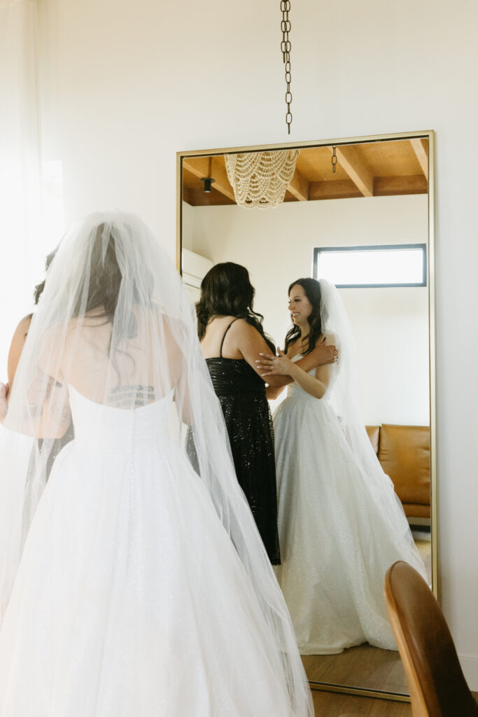bride getting ready for her wedding in arizona