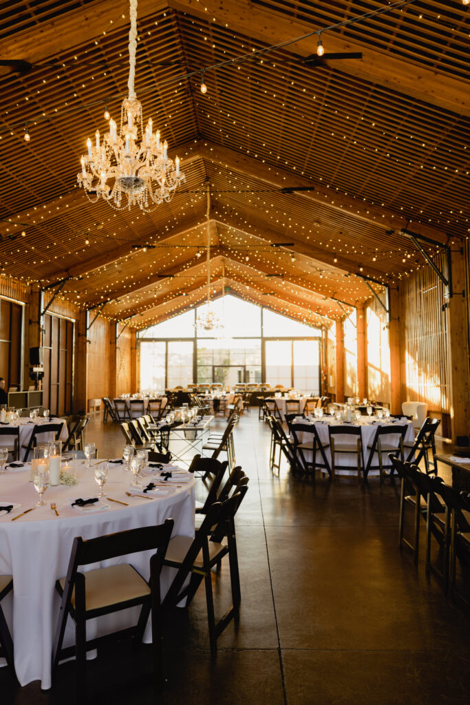 wedding reception fully set up at the paseo wedding venue