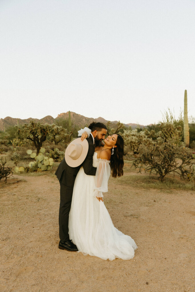 Golden hour portraits at JTH Tucson Elopement