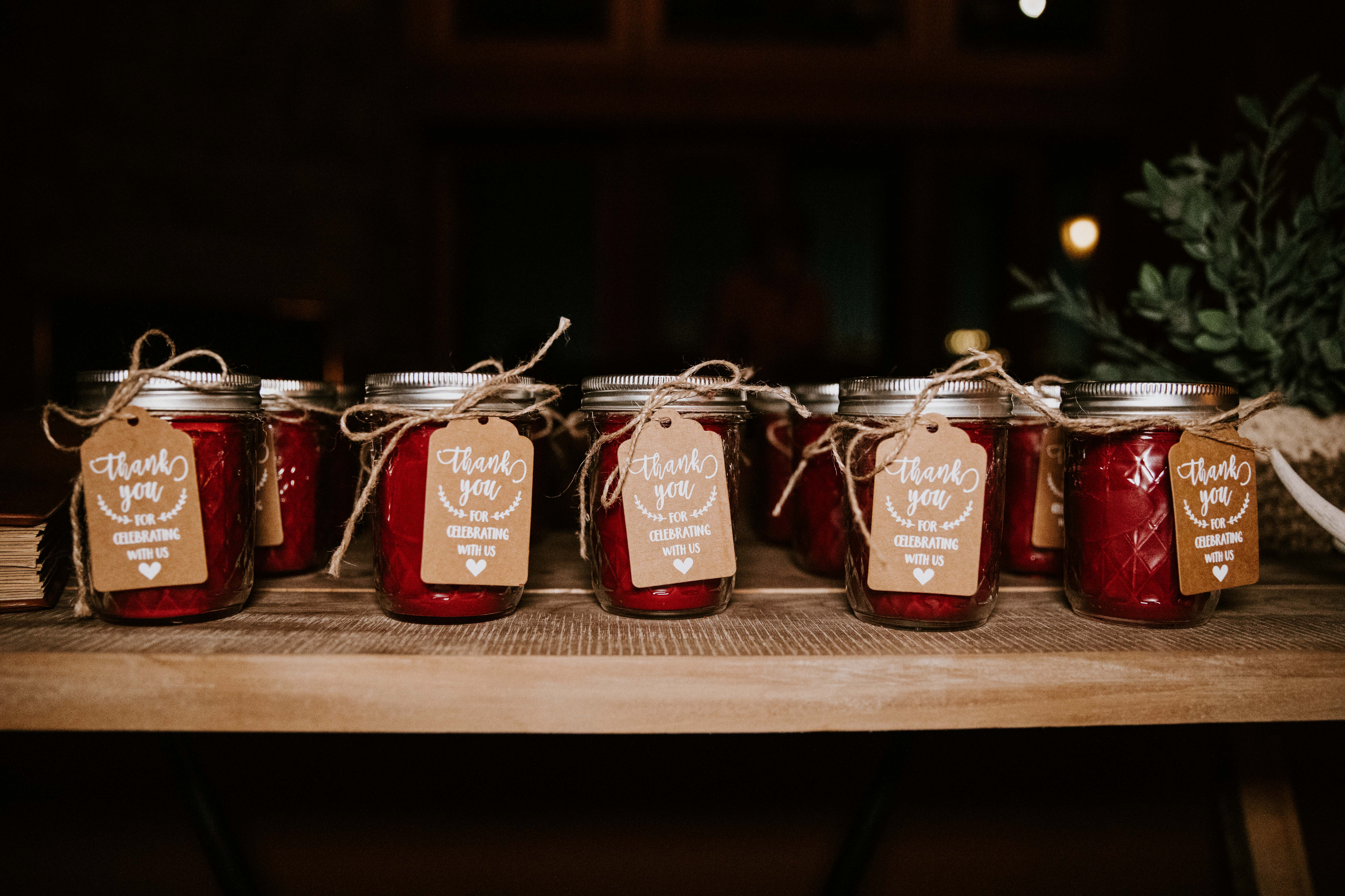 mason jar thank you wedding favors