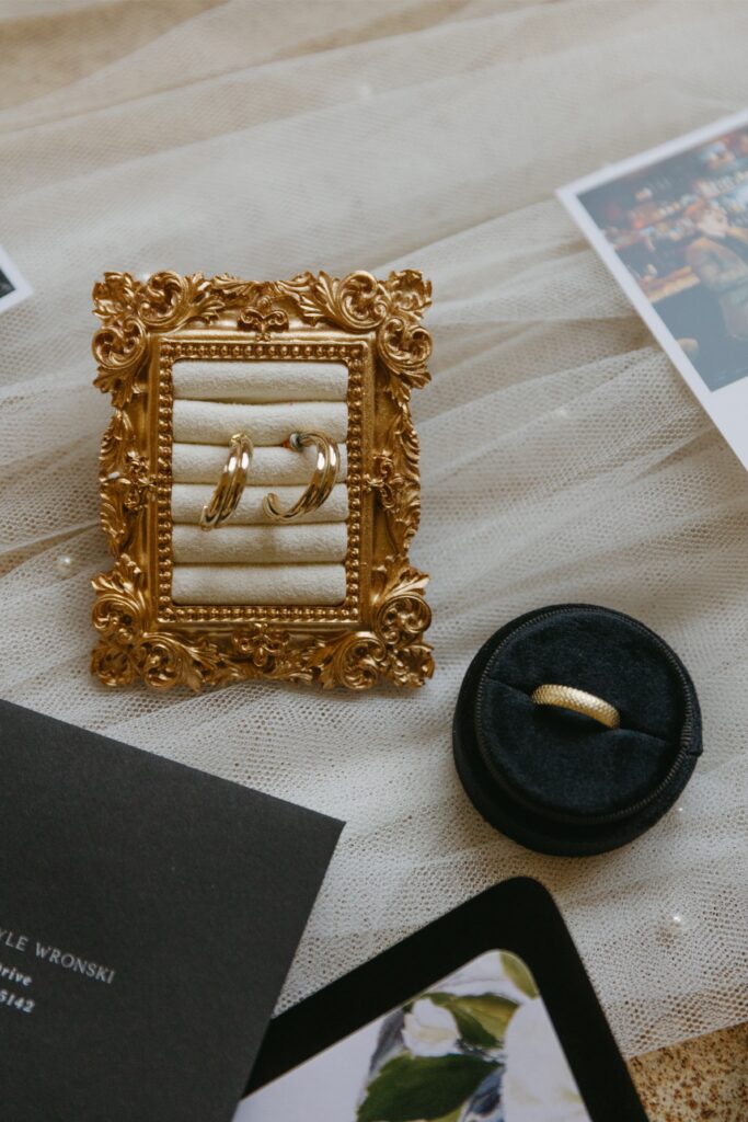 wedding details flatlay