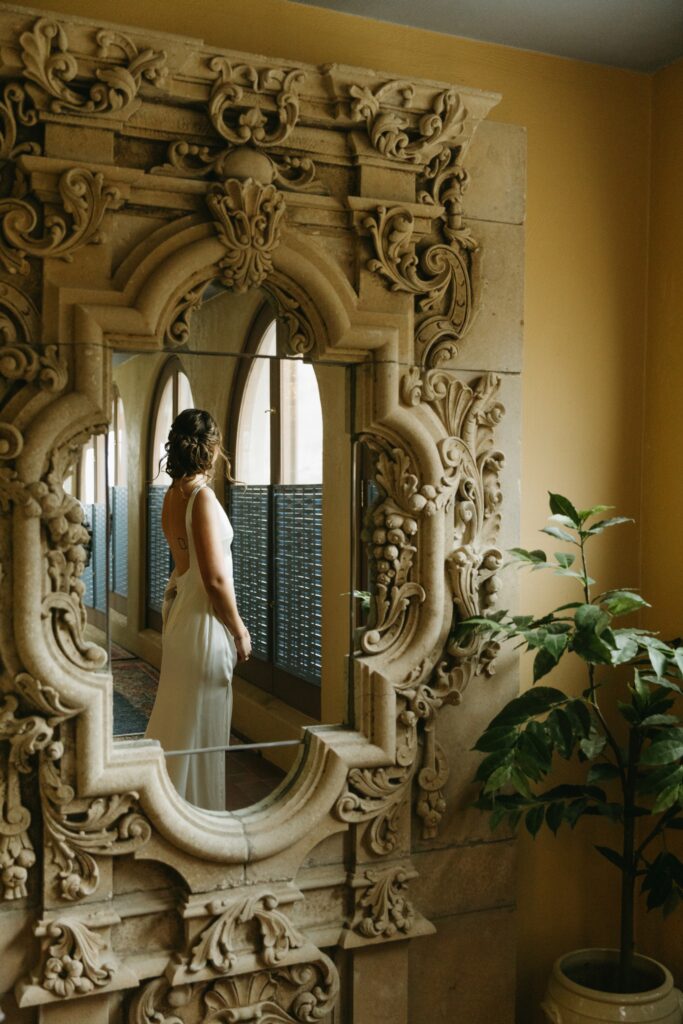bride getting ready at the little daisy wedding venue