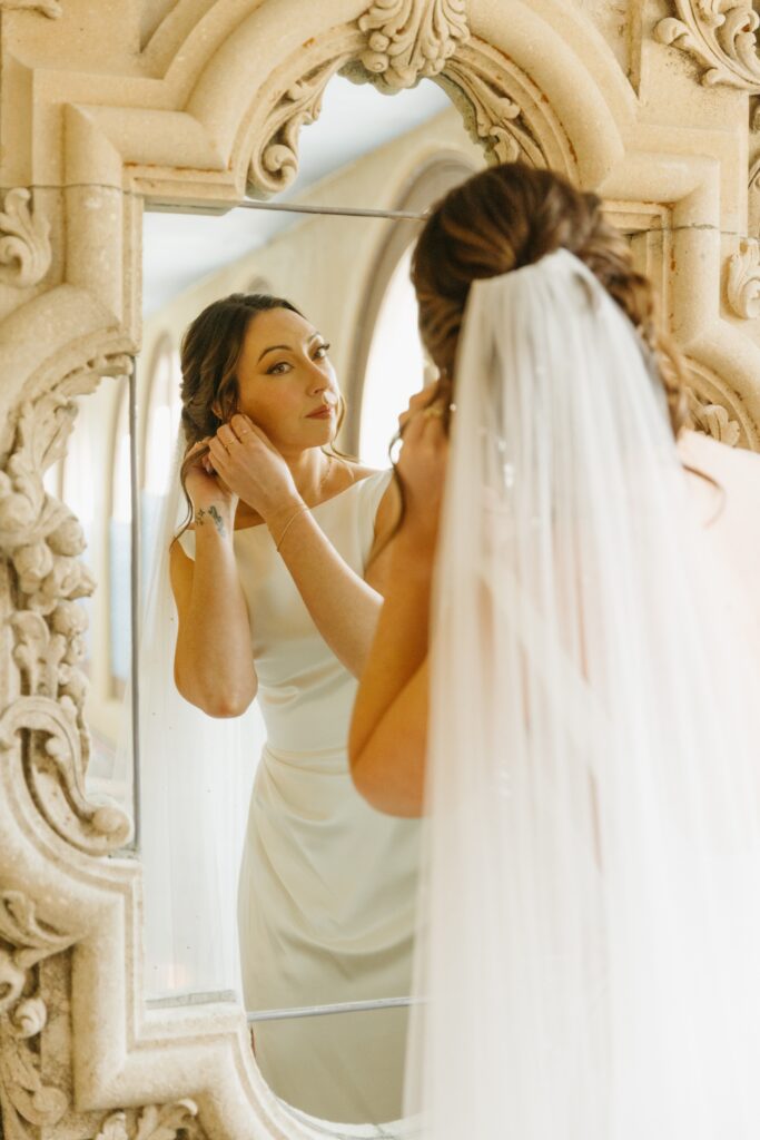 bride getting ready at the little daisy wedding venue