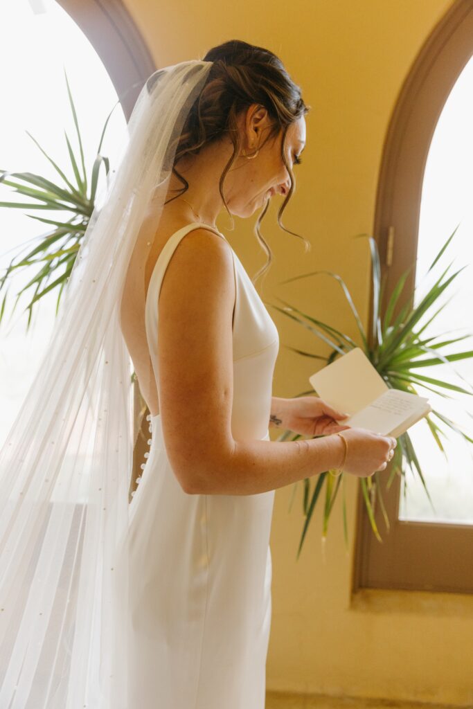 bride reading vows