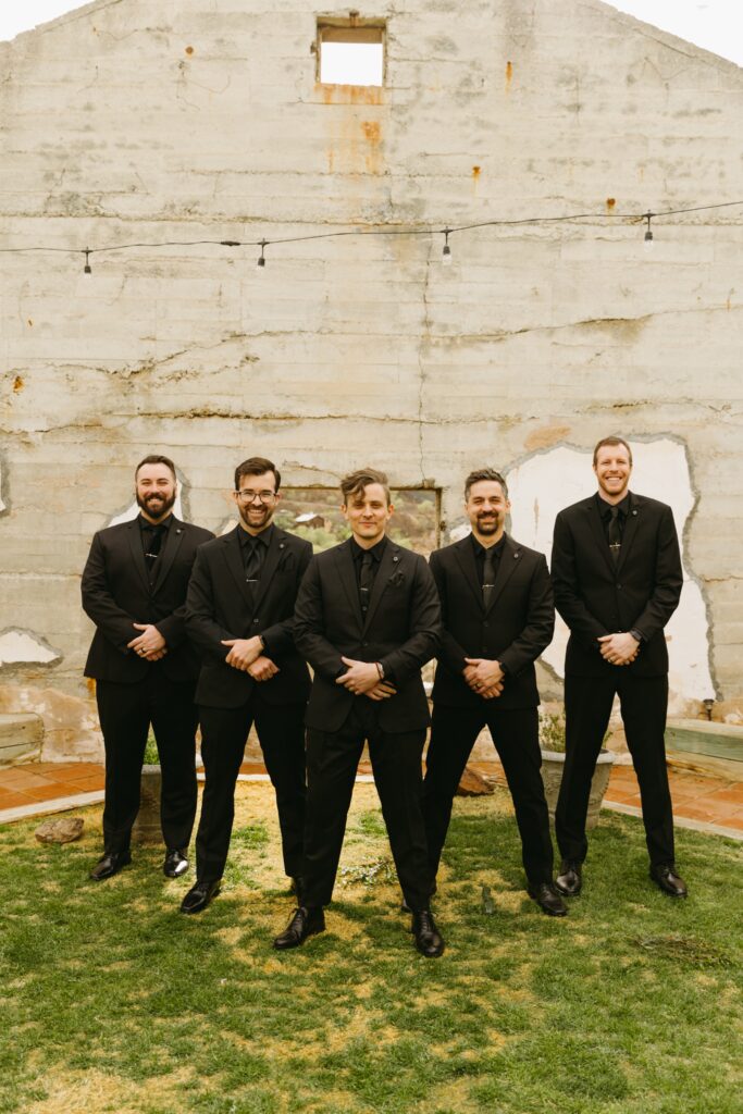 groomsmen rooftop portraits 
