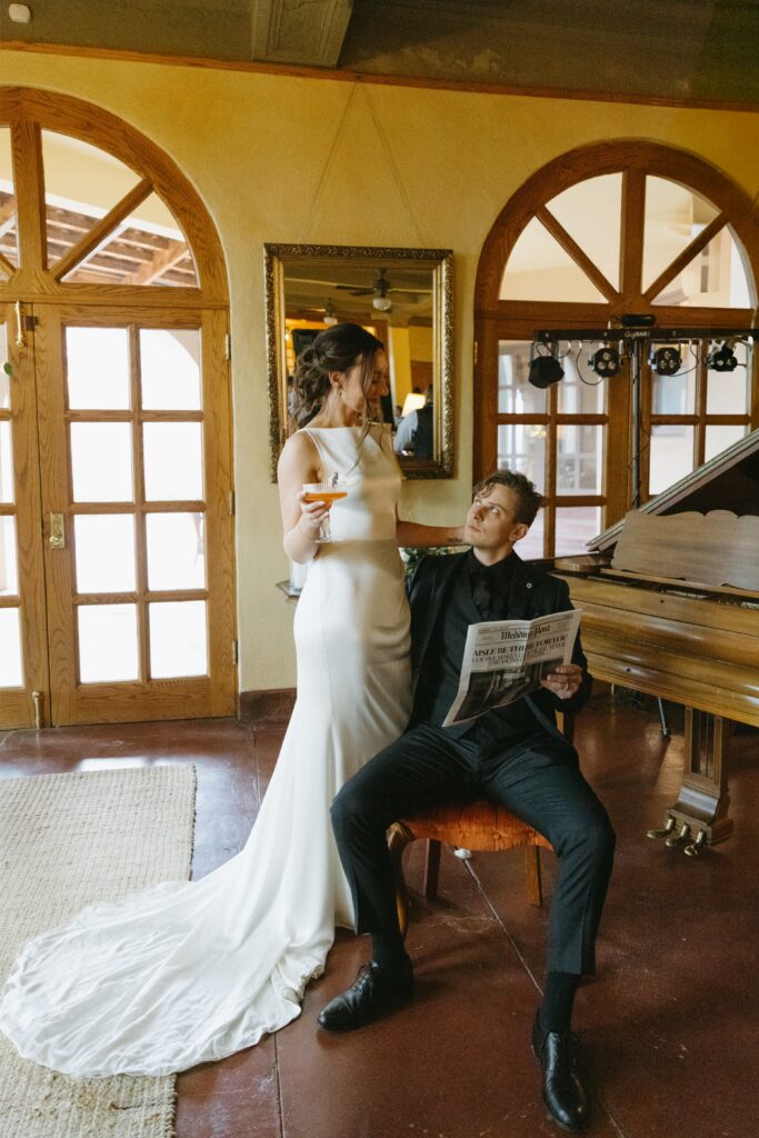 Bride and groom at The Little Daisy wedding venue