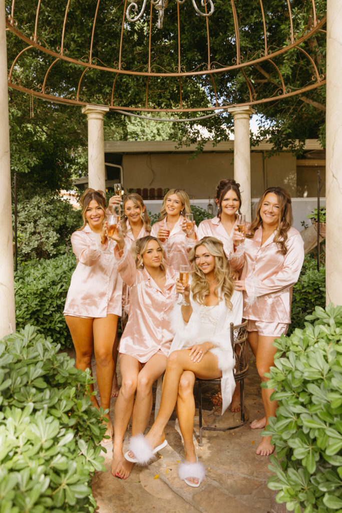 bride and bridesmaids the wright house wedding venue